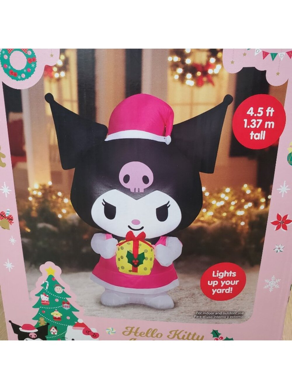 Hello Kitty And Friends KUROMI Christmas Holiday Yard Inflatable 4.5' Light Up